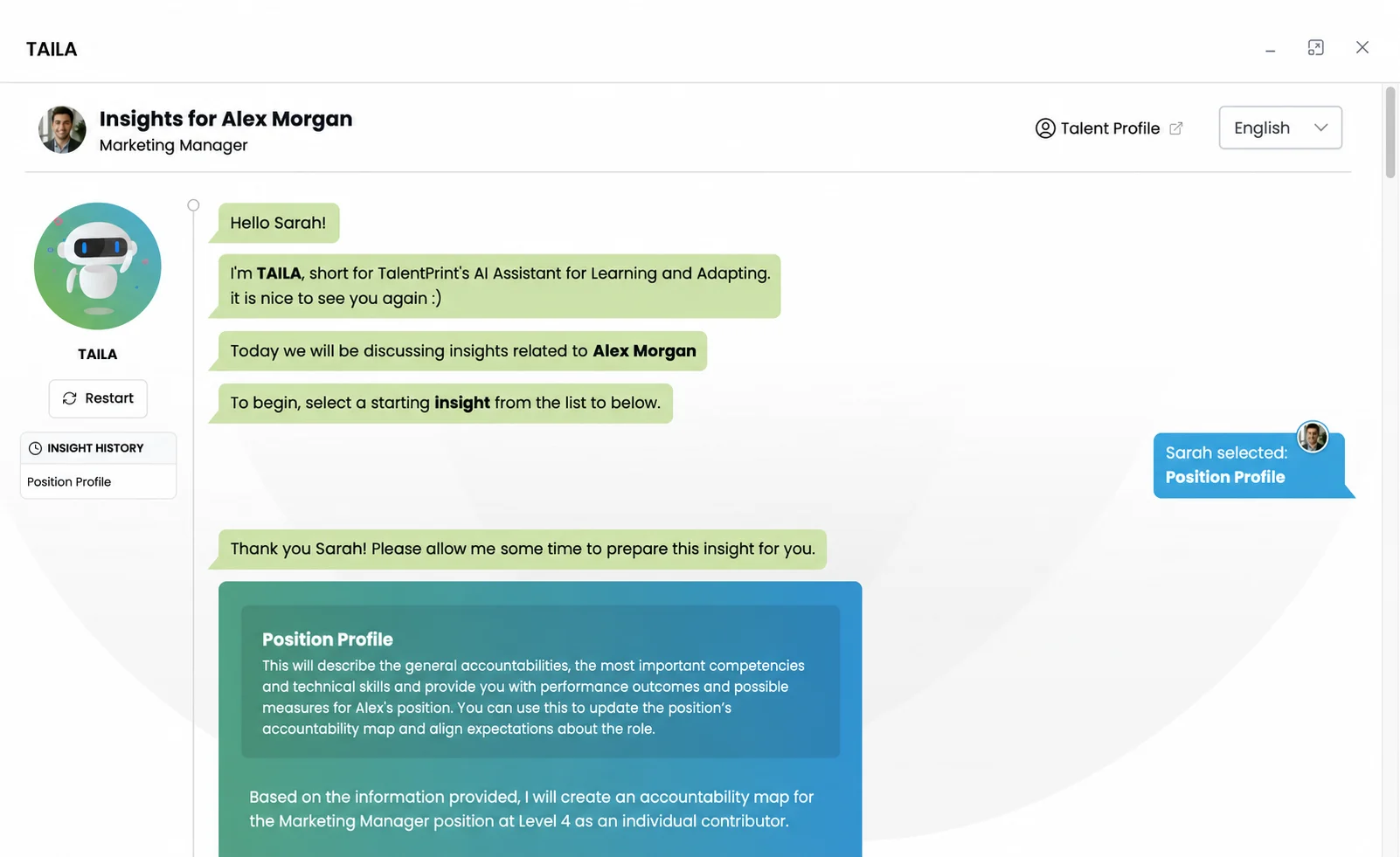 Product interface screenshot